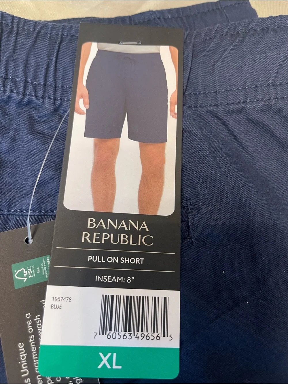 Banana Republic Men's Navy Blue Hybrid pull on shorts size XL